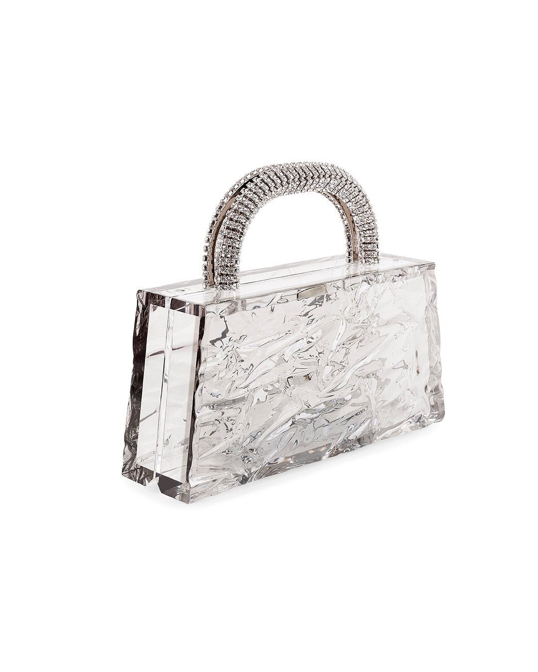 Eva Crushed Ice Light grey w/ silver Crystal handle