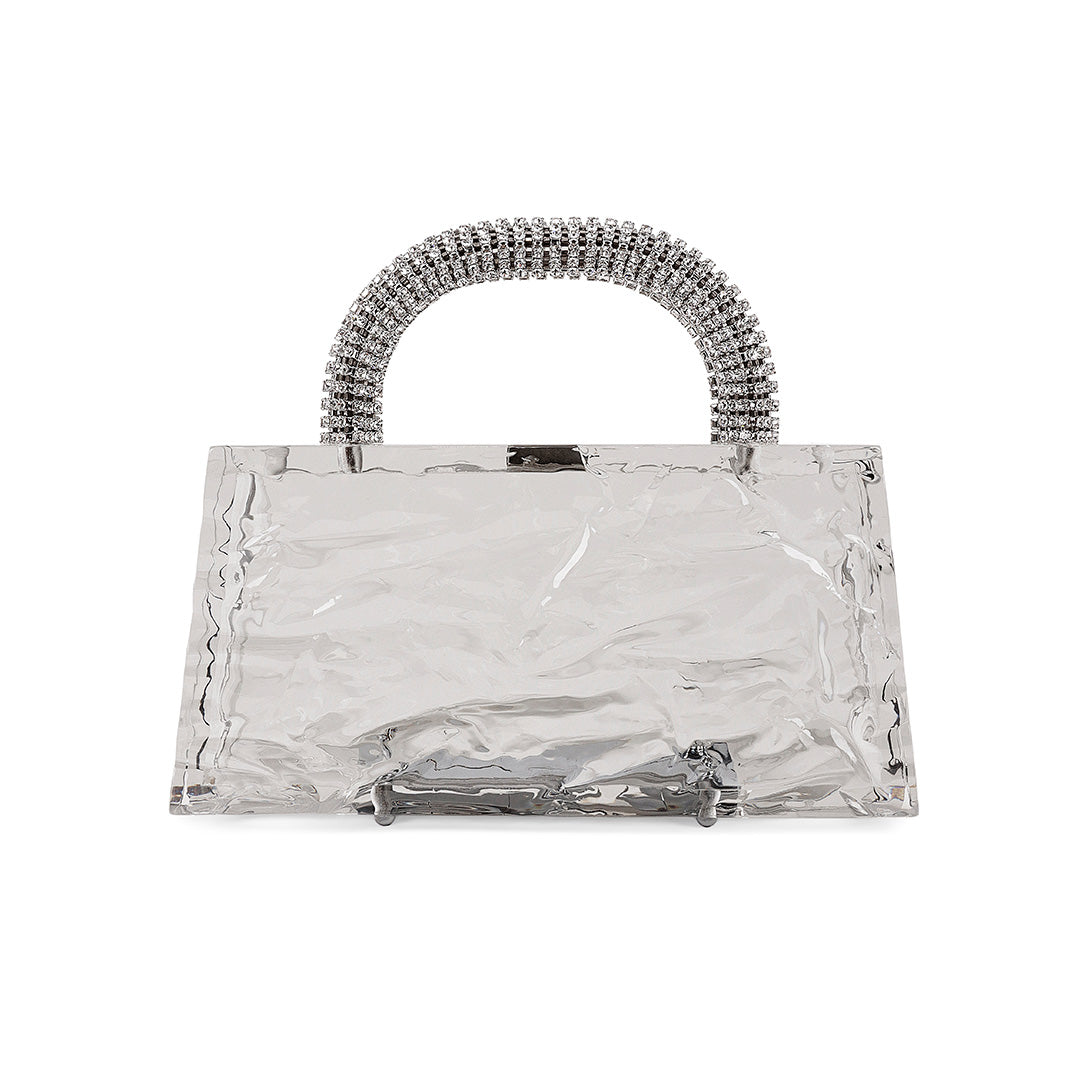 Eva Crushed Ice Light grey with silver Crystal handle