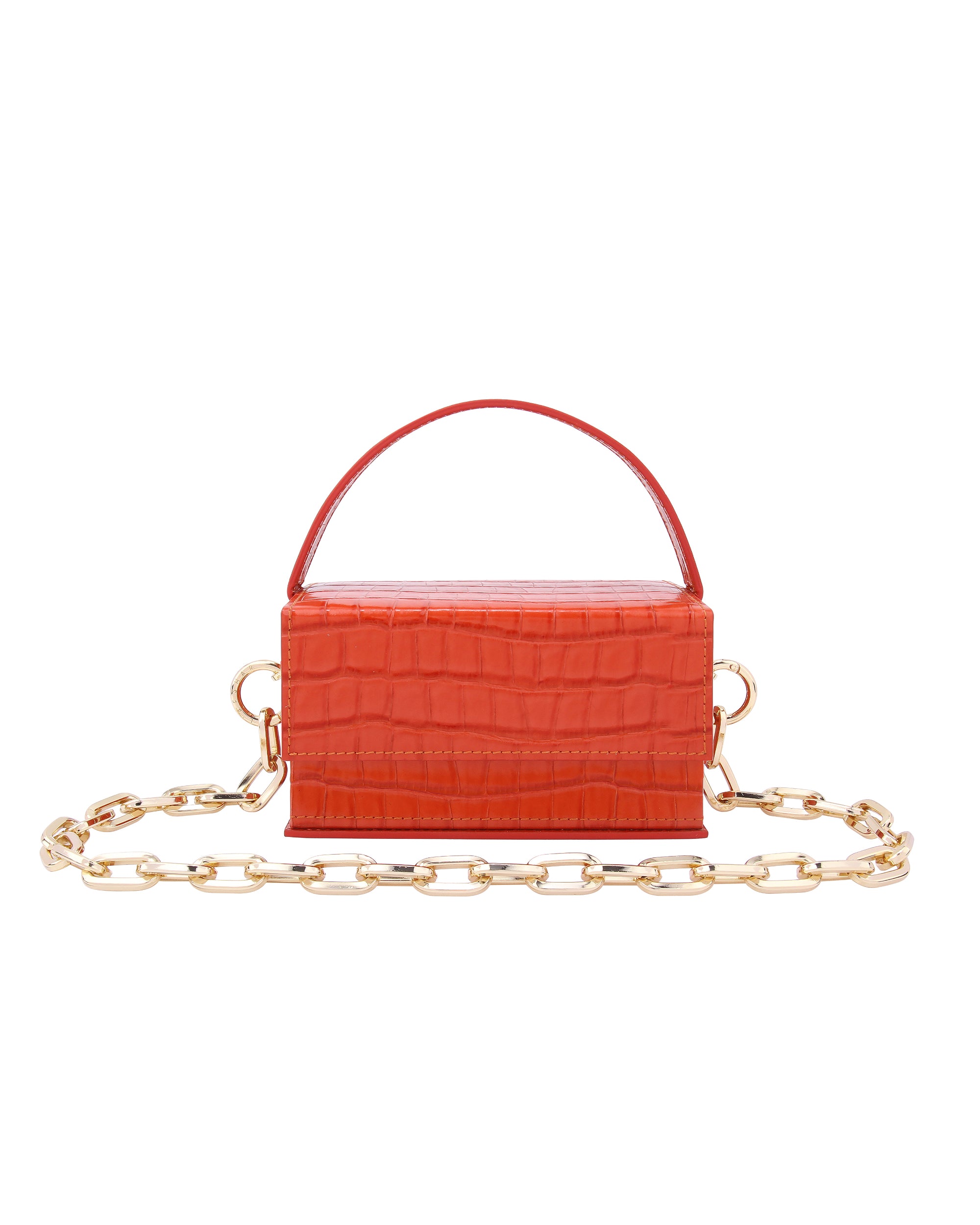 IDA Burnt orange croc (Medium) with Chain