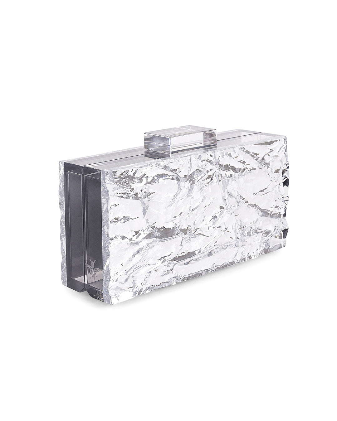Crushed Ice clutch in Silver mirror
