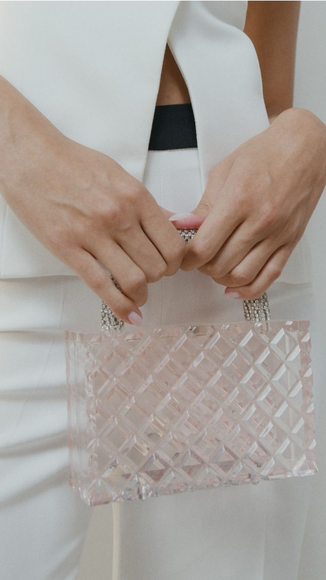 Tilda pink w/ crystal tube handles