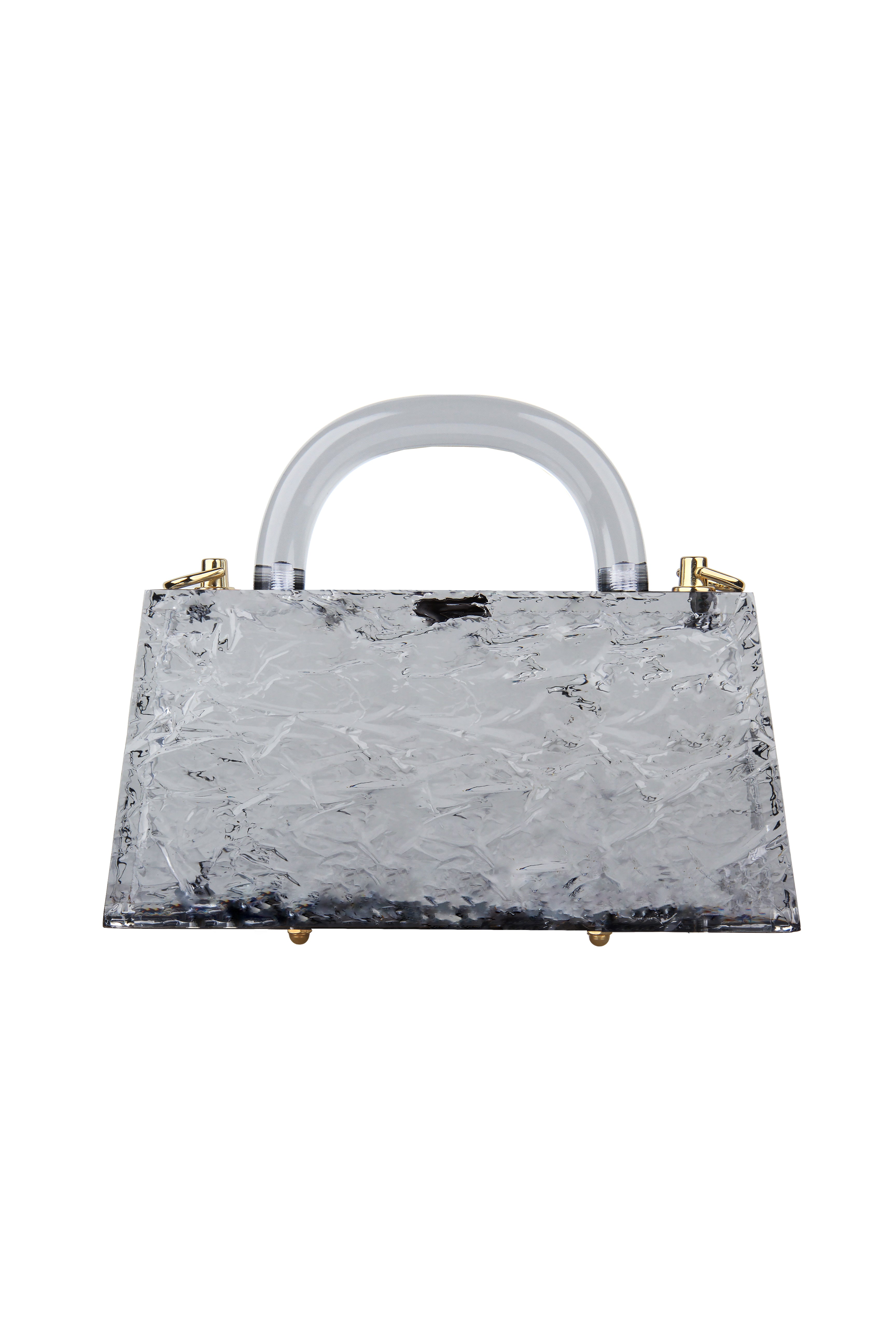 Eva Crushed Ice in light grey with chain