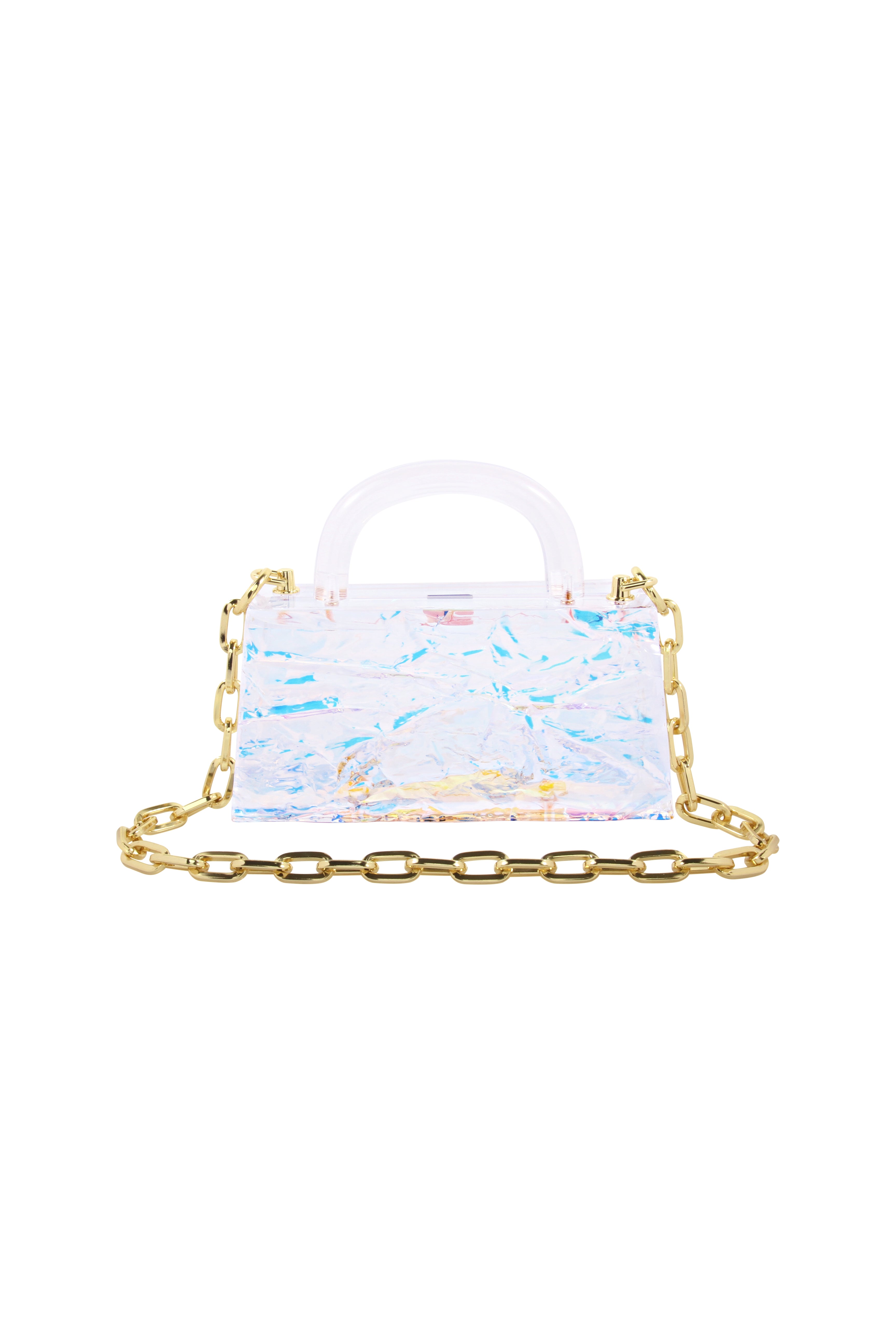 Eva Crushed Ice Iridescent white with chain