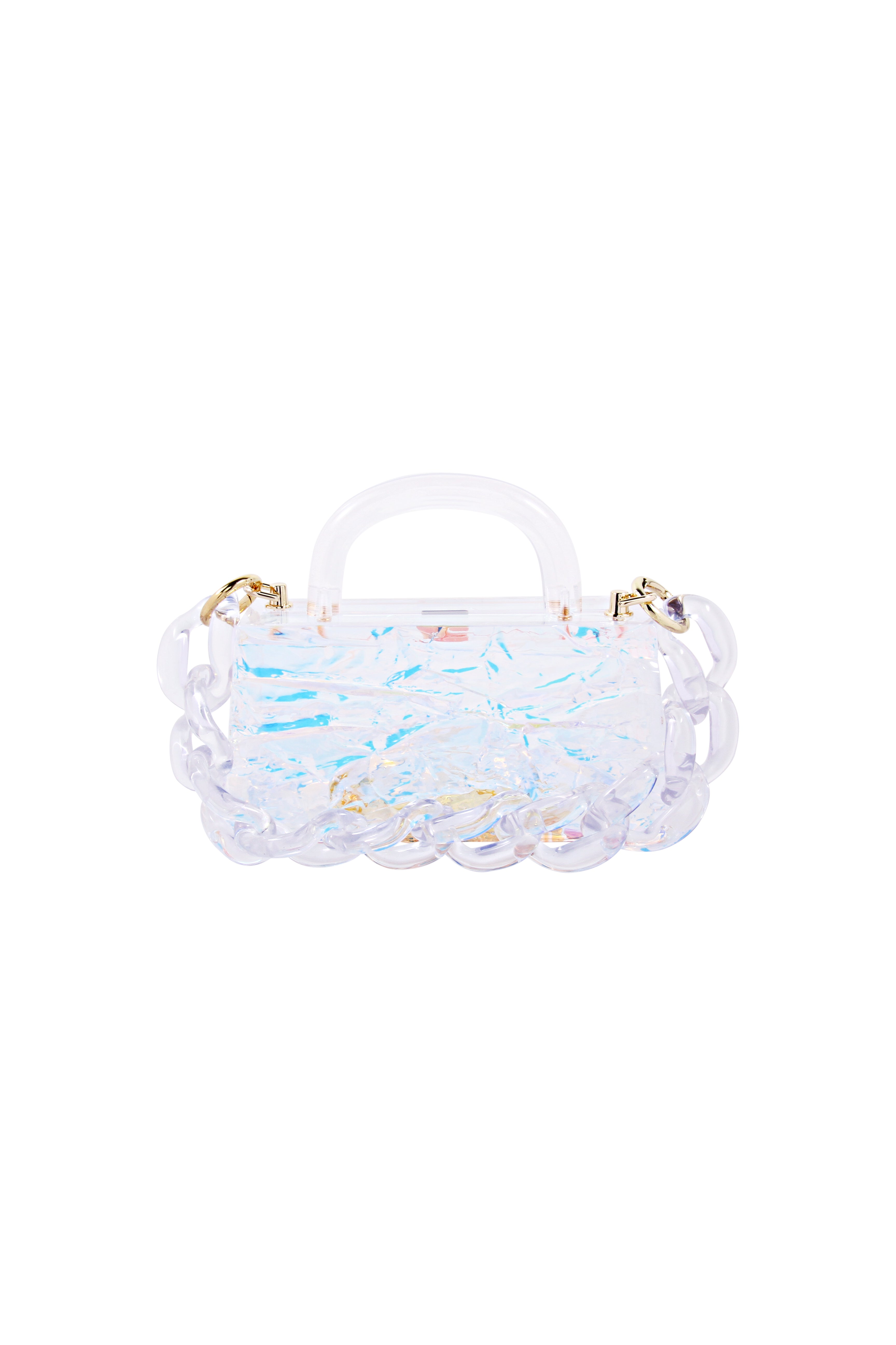 Eva Crushed Ice Iridescent white with chain