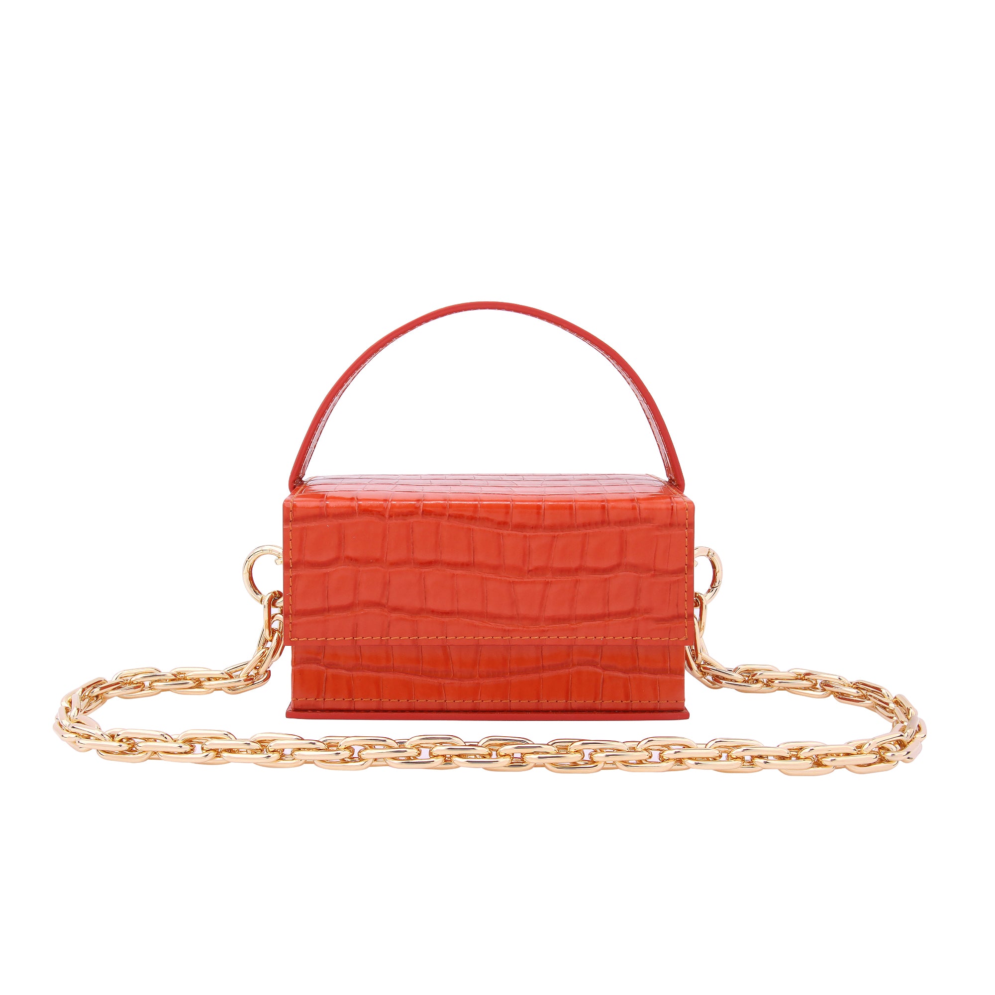 IDA Burnt orange croc (Medium) with Chain