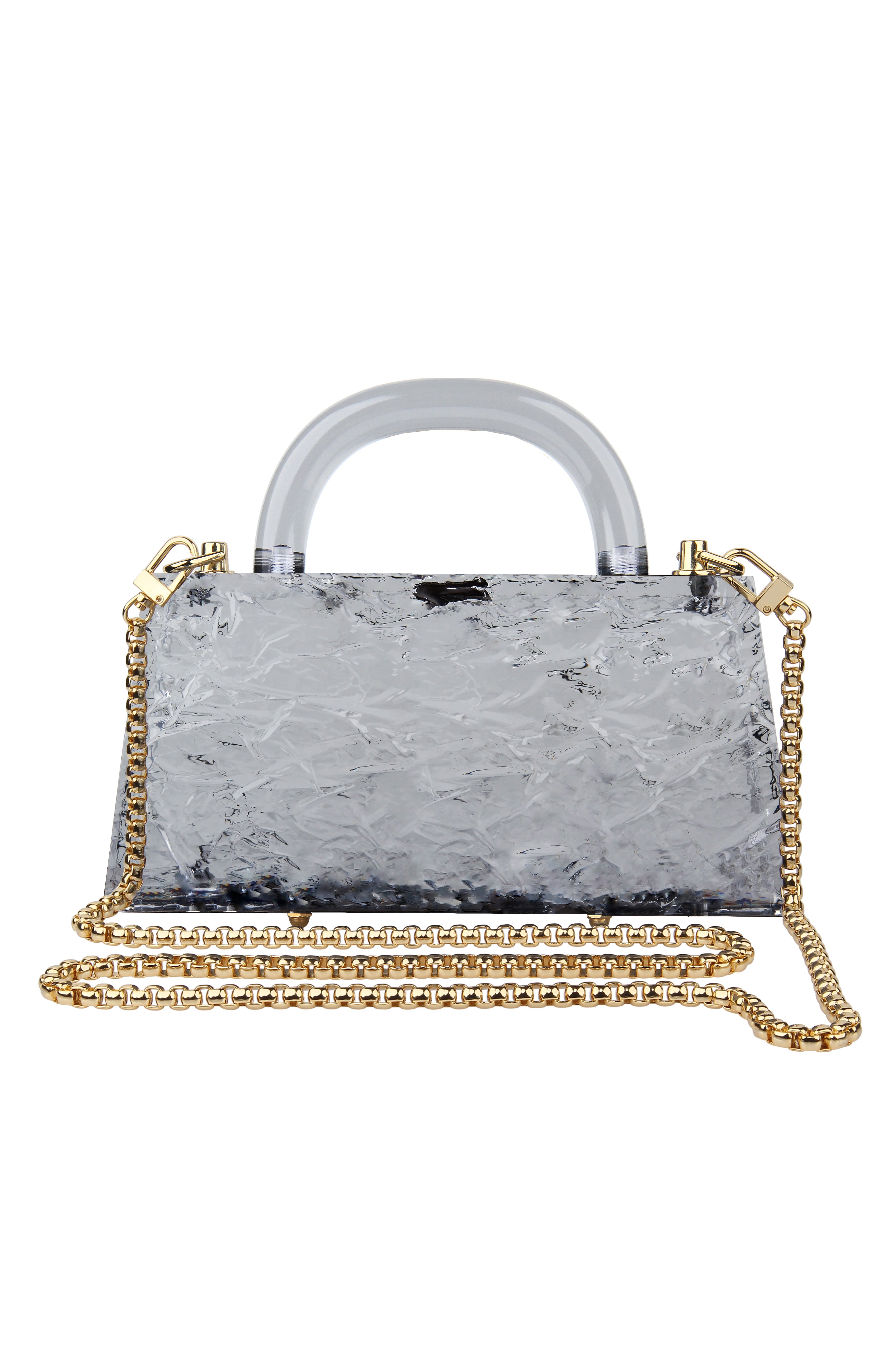 Eva Crushed Ice in light grey with chain