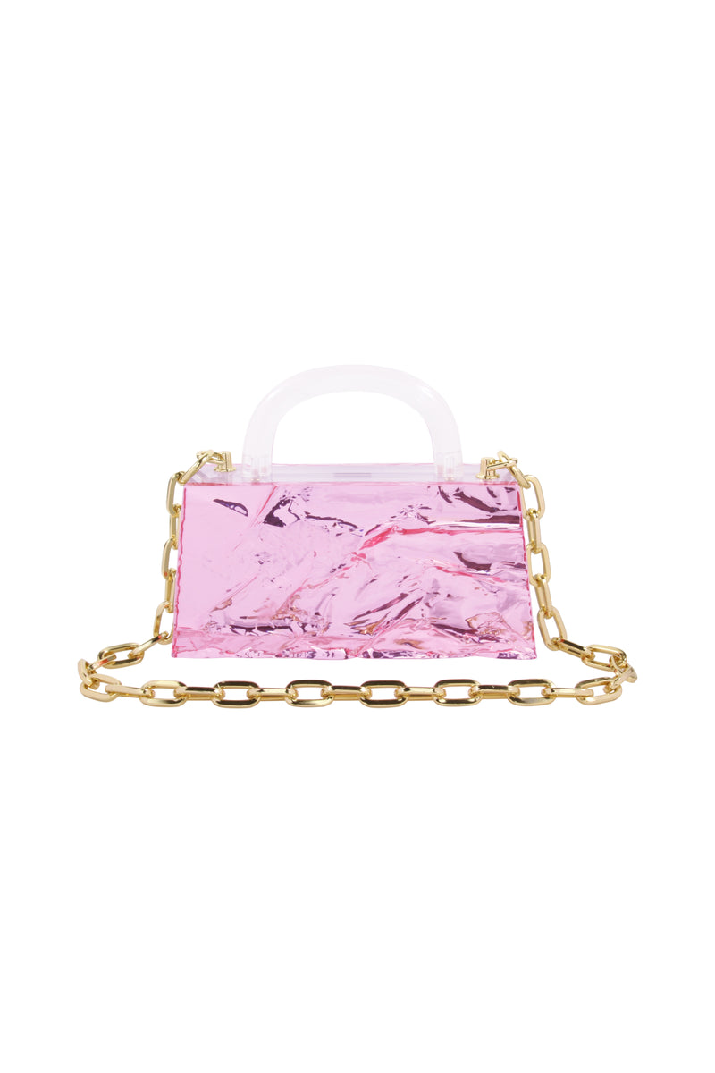 Eva Crushed Ice in Pink mirror with chain – L'AFSHAR